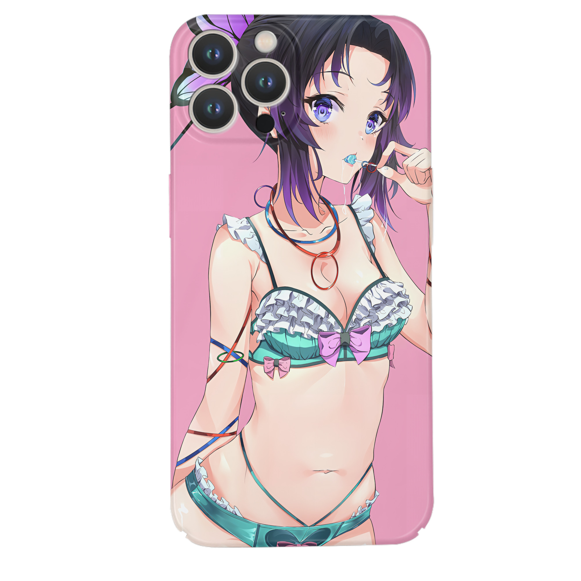 （画像用） 鬼滅の刃（きめつのやいば）蟲柱-胡蝶 しのぶ／こちょう しのぶ Kochou Shinobu 【iPhone 14シリーズ対応】ハードケース